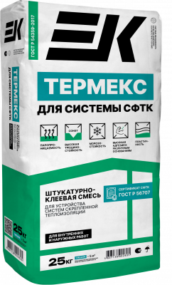 Клей для минераловатных и пенополистирольных плит ЕК Термекс (25кг)