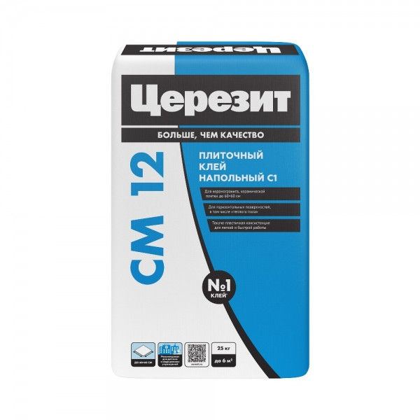 Клей для напольной плитки и керамогранита ЦЕРЕЗИТ CM12  25 кг