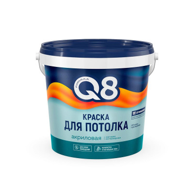 Краска для потолка акриловая ФОРМУЛА Q8 (1,4кг)