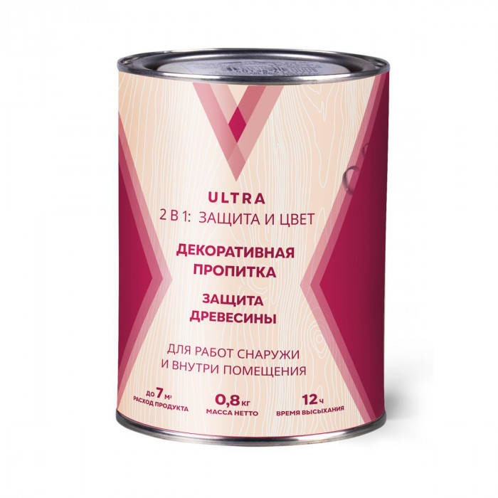 Пропитка для дерева декоративная тик V (В) Ультра (0,8л)