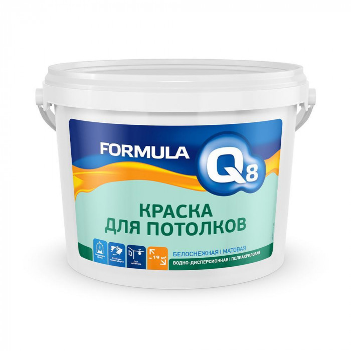 Краска для потолка акриловая ФОРМУЛА Q8 (13кг)