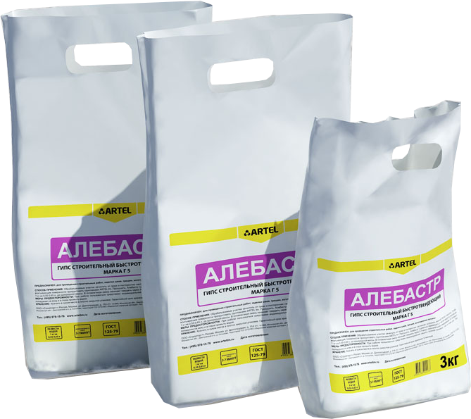 Алебастр гипс строительный Г-5 А2 (5кг) АРТЕЛЬ
