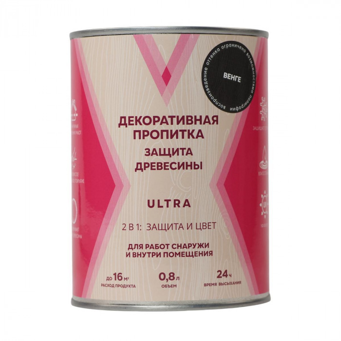 Пропитка для дерева декоративная венге V (В) Ультра (0,8л)