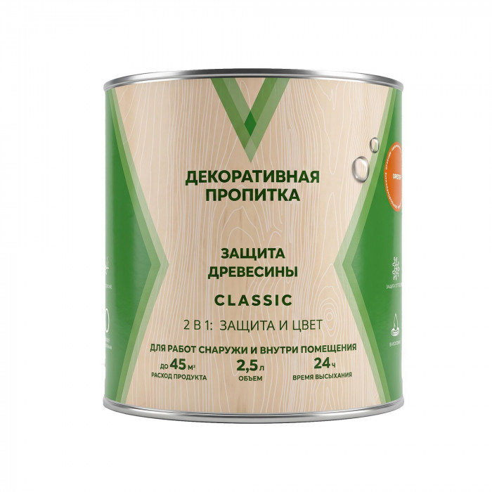 Пропитка для дерева декоративная тик V (В) Ультра (2,5л)