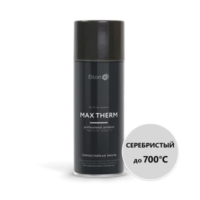 Эмаль аэрозольная термостойкая серебристая до 700 град ЭЛКОН Макс Терм (0,52л)