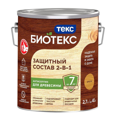 Антисептик для дерева 2 в 1 лессирующий орегон ТЕКС Биотекс (2,7л)