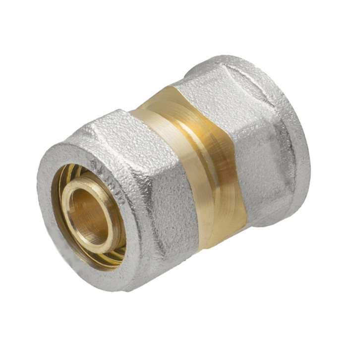 Соединитель для металлопластиковых труб 20х1/2", ВР, латунь