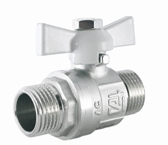 Кран шаровой PN40 1/2", штуцер-штуцер (Н-Н), латунь, бабочка СТИ