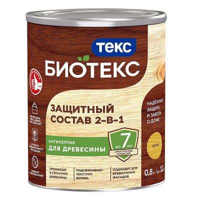 Антисептик для дерева 2 в 1 лессирующий сосна ТЕКС Биотекс (0,8л)