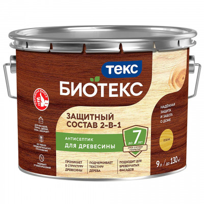 Антисептик для дерева 2 в 1 лессирующий сосна ТЕКС Биотекс (9л)