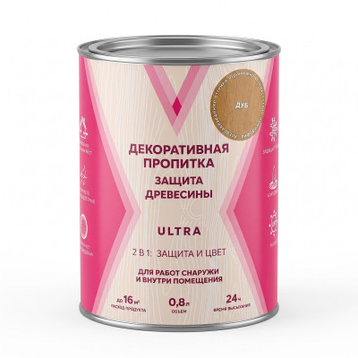 Пропитка для дерева декоративная дуб V (В) Ультра (0,8л)