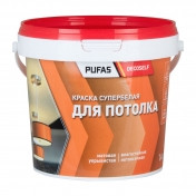 Краска для потолка белая мороз. ПУФАС Декоселф (10л=15,5кг)