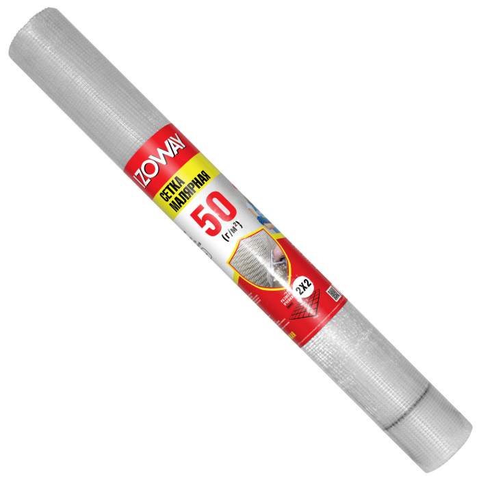 Сетка малярная 2х2мм 50г/м2 белая ИЗОВЕЙ (1х50м)