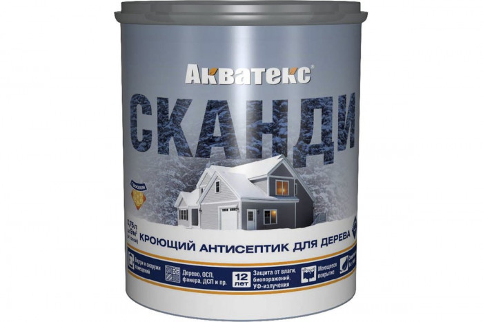 Антисептик для дерева кроющий карамель (65102) АКВАТЕКС СКАНДИ (0,75л)