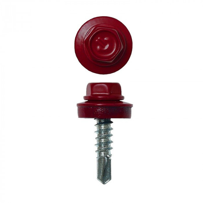 Саморез кровельный 5,5х25 RAL 3005 красное вино (1шт)