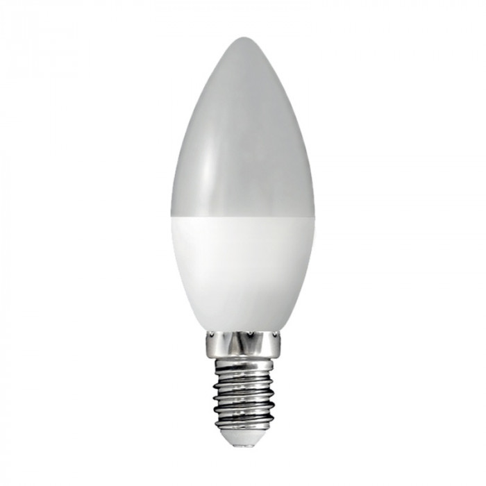 Лампа светодиодная LED E14, 10Вт, 230В, свеча C37, 3000К, теплый белый
