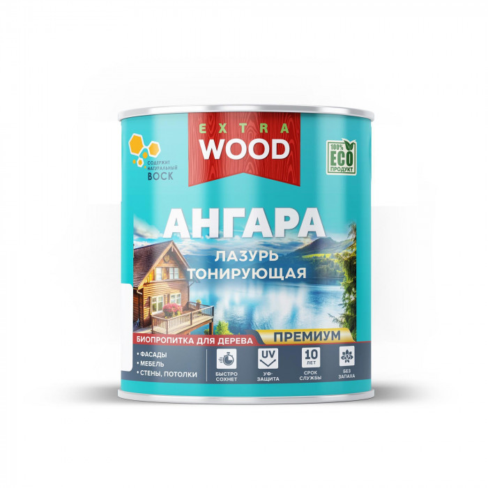 Пропитка (лазурь) для дерева тонирующая калужница ВУД ЭКСТРА Ангара (0,9л)