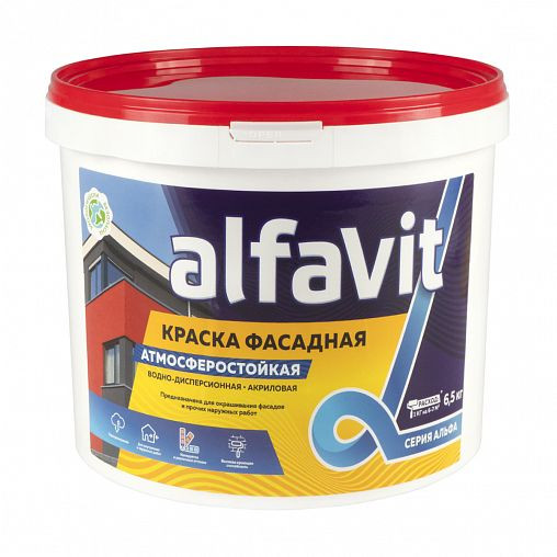 Краска фасадная акриловая АЛФАВИТ Альфа (6,5кг)