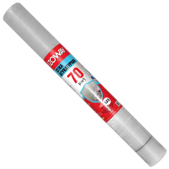 Сетка штукатурная 5х5мм 70г/м2 белая ИЗОВЕЙ (1х30м)
