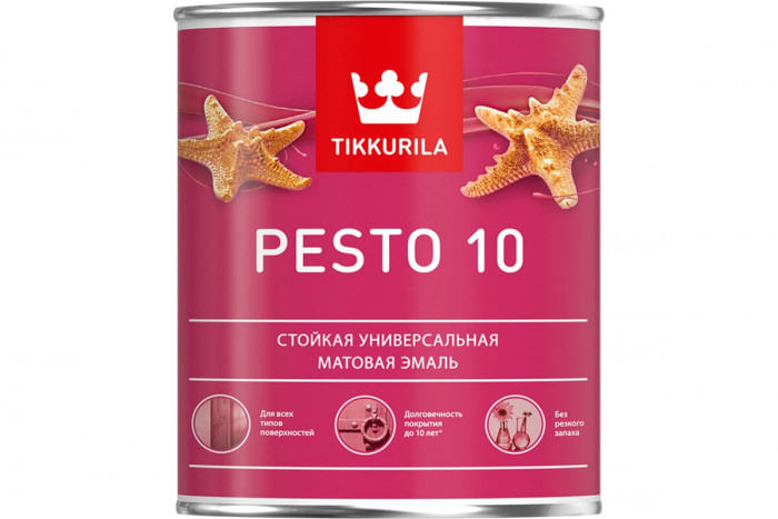 Краска алкидная матовая основа А ТИККУРИЛА ЕВРО ПЕСТО 10 (2,7л)