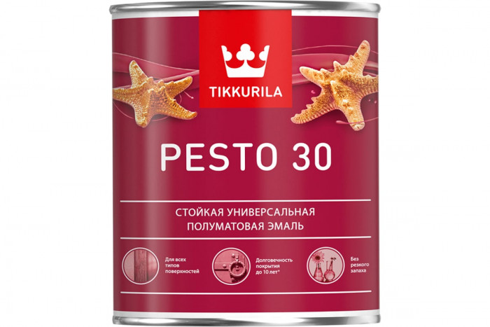 Краска алкидная полуматовая основа А ТИККУРИЛА ЕВРО ПЕСТО 30 (2,7л)