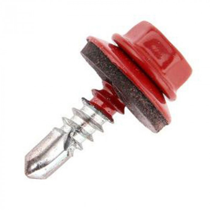 Саморез кровельный 5,5х25 RAL 3011 красно-коричневый (1шт)