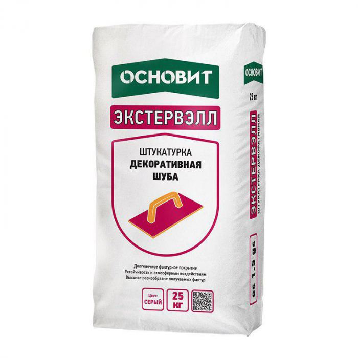 Штукатурка декоративная ШУБА 2мм серая ОСНОВИТ ЭКСТЕРВЭЛЛ OS-2.0 GS (25кг)