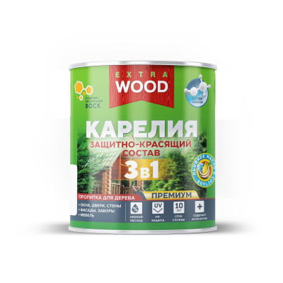 Пропитка для дерева 3 в 1 декоративная белая ВУД ЭКСТРА Карелия (0,75л)