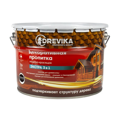 Пропитка для дерева 3 в 1 декоративная палисандр ДРЕВИКА Экстра (9л)