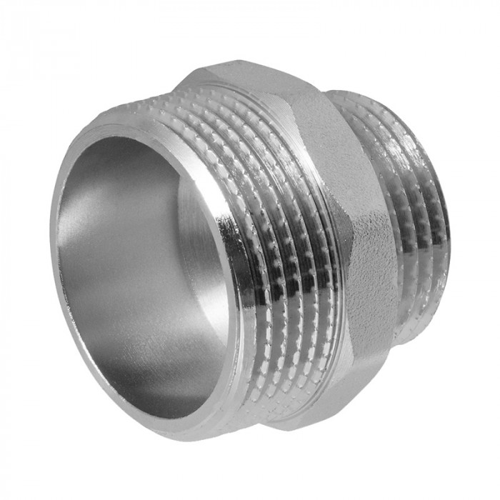 Ниппель (бочонок) переходной 1/2" х 3/8", НР, латунь