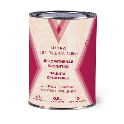 Пропитка для дерева декоративная махагон V (В) Ультра (0,8л)