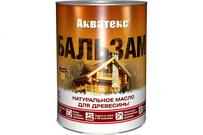 Масло деревозащитное бесцветное (92121) АКВАТЕКС БАЛЬЗАМ (0,75л)