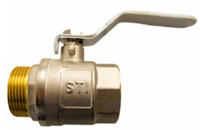 Кран шаровой прямой PN25 1 1/4", гайка-штуцер (В-Н), латунь, рычаг СТИ