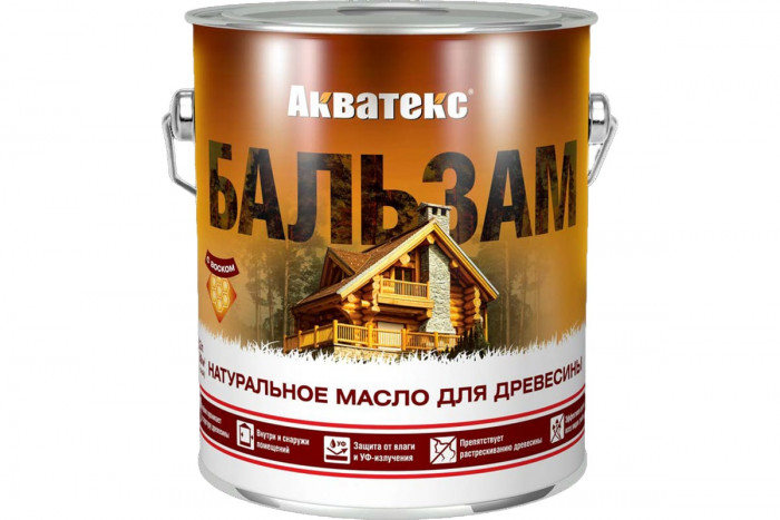 Масло деревозащитное бесцветное (92138) АКВАТЕКС БАЛЬЗАМ (2,2л)
