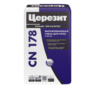 Смесь для пола легковыравнивающаяся (854617) ЦЕРЕЗИТ CN178 (25кг)