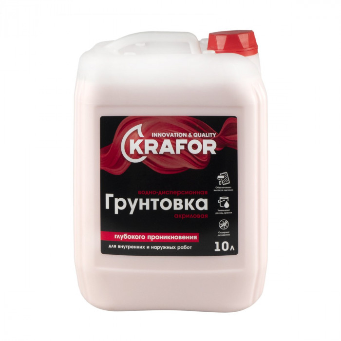 Грунтовка глубокого проникновения универсальная акриловая КРАФОР (10л)