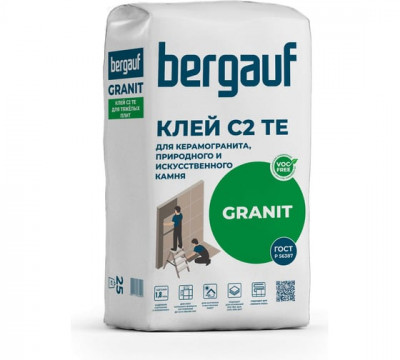 Клей для крупноформатных и тяжелых плит БЕРГАУФ Гранит (25кг)
