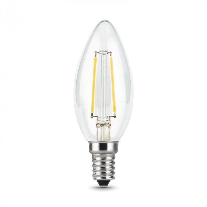 Лампа филаментная светодиодн (LED) E14, 9Вт, 230В, свеча С35, 2700К, теплый белый ГАУСС