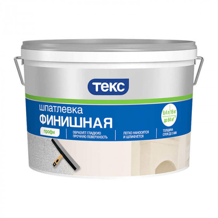 Шпатлевка латексная финишная ТЕКС ПРОФИ (16кг)