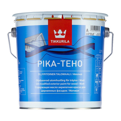 Краска фасадная акрилатная для домов белая базис А ТИККУРИЛА Пика-Техо (2,7л)