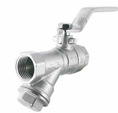Кран шаровой PN16 1/2", с фильтром, латунь, рычаг СТИ