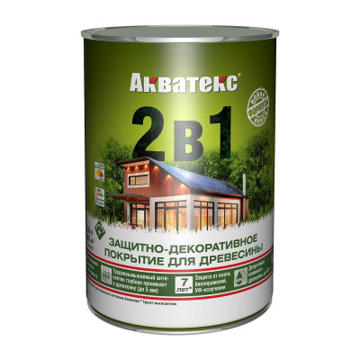 Пропитка для дерева защитно-декоративная 2 в 1 рябина АКВАТЕКС (0,8л)