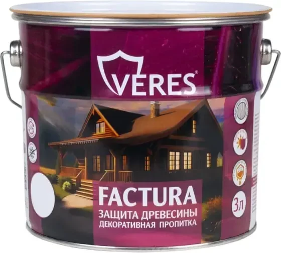 Пропитка для дерева декоративная орех ВЕРЕС Фактура (3 л)