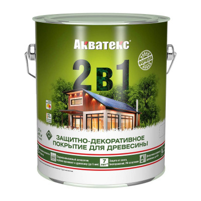 Пропитка для дерева защитно-декоративная 2 в 1 сосна АКВАТЕКС (2,7л)