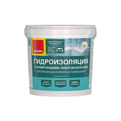 Мастика гидроизоляционная с армирующим фиброволокном 780 НЕОМИД (6кг)