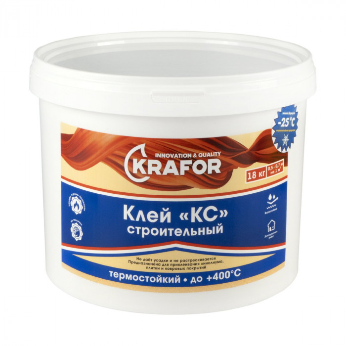 Клей универсальный строительный водо-термостойкий КРАФОР КС (18кг)