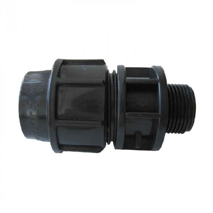 Муфта компрессионная комбинированная PN16 32х3/4", НР, полиэтилен (ПНД) СПЕКТР ПЛАСТ