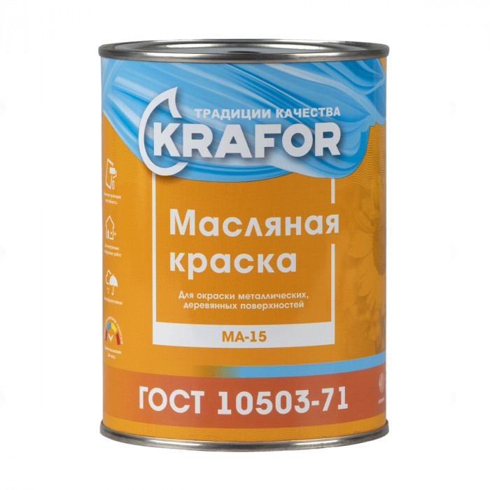 Краска МА-15 желтая КРАФОР (0,9кг)
