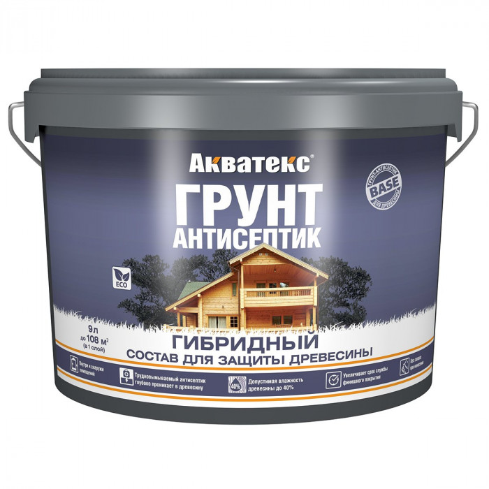 Антисептик-грунт консервирующий (65149) АКВАТЕКС (9л)