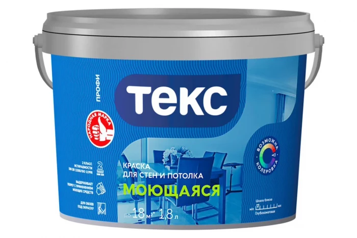 Краска моющаяся основа А ТЕКС ПРОФИ (1,8л=2,8кг)